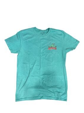 Peace frogs teal blue graphic t shirt size size medium, unplugged peace frogs